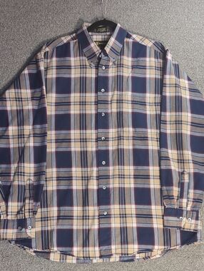 Kinloch Anderson Scotland House Tartan Wool Blend Plaid Flannel Shirt Large